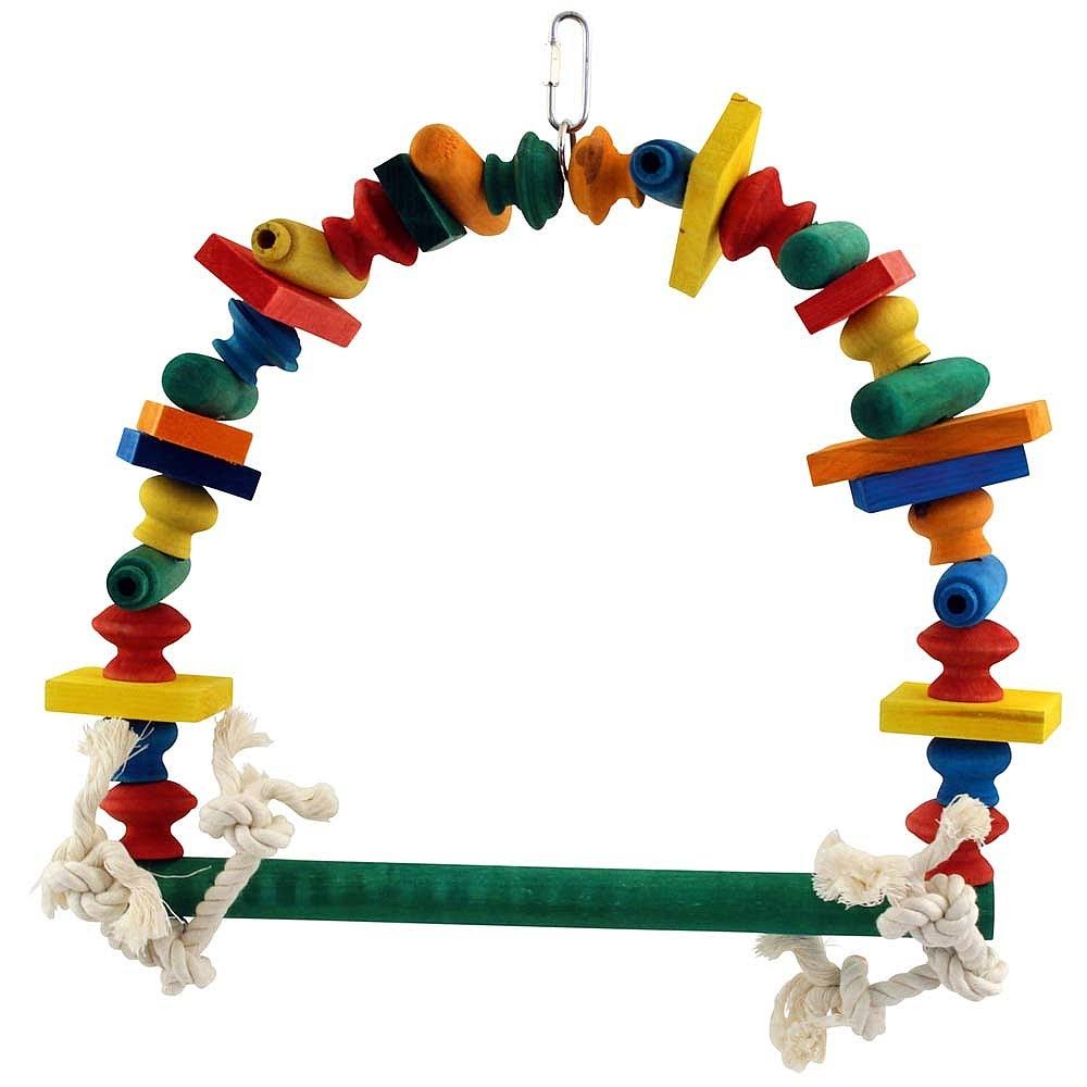 Zoomax Wooden Blocks Arch Parrot Swing - Large