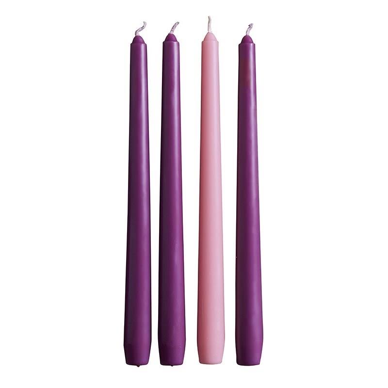 Advent Candles Tapers Set 10" X 7/8"