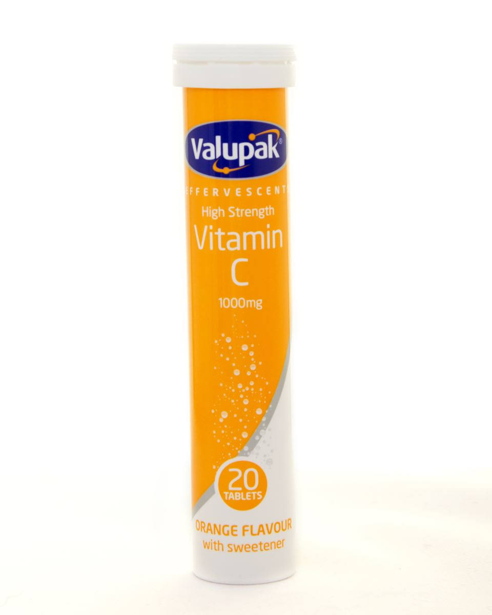 Valupak Effervescent Vitamin C Tablets - Orange, x20