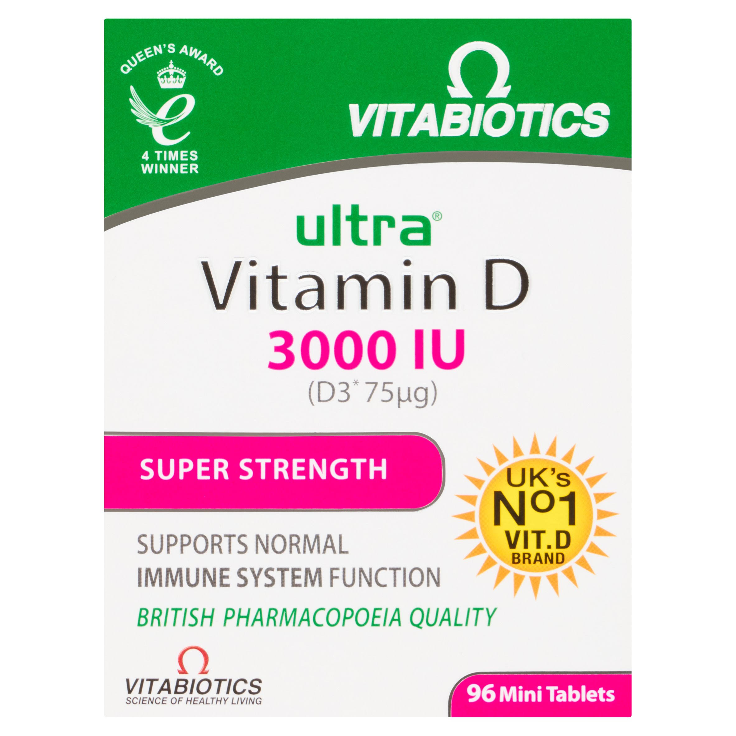 Ultra Vitamin D 3000IU 96 Pack. Super Strength Vitamin D from Vitabiotics