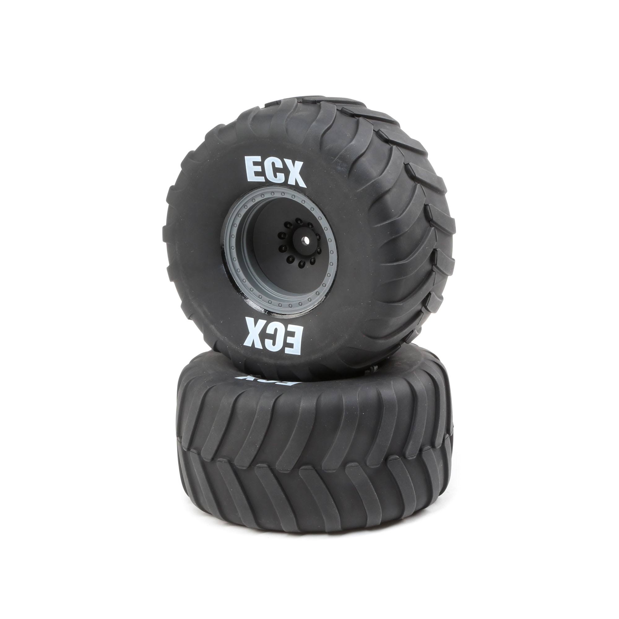 ECX Premounted Monster Truck Tyre Pair, Brutus Car/truck Parts Rc Car
