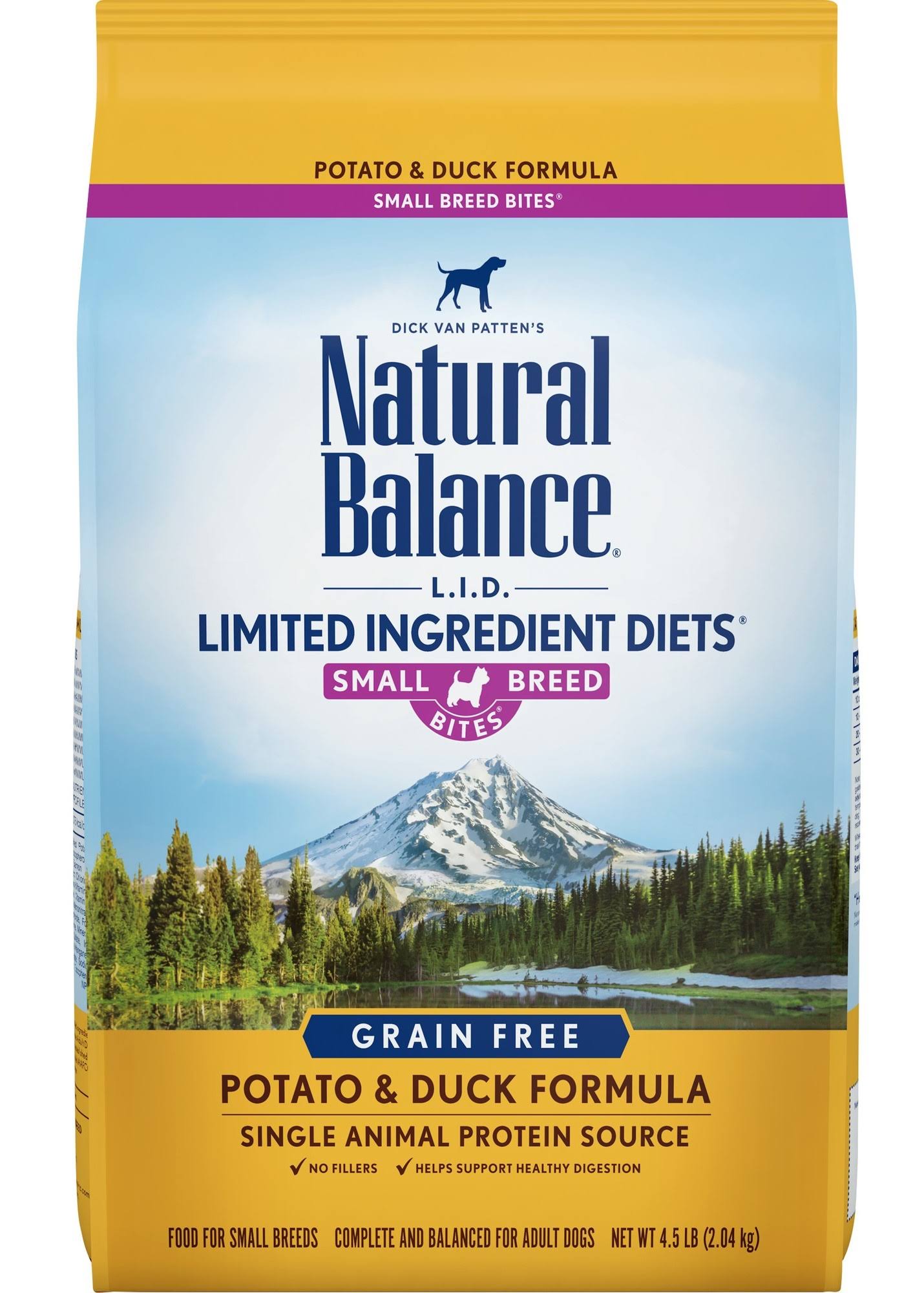 Natural Balance Limited Ingredients Diets Small Breed Bites Dog Food, Grain Free, Duck & Potato Formula - 4 lb