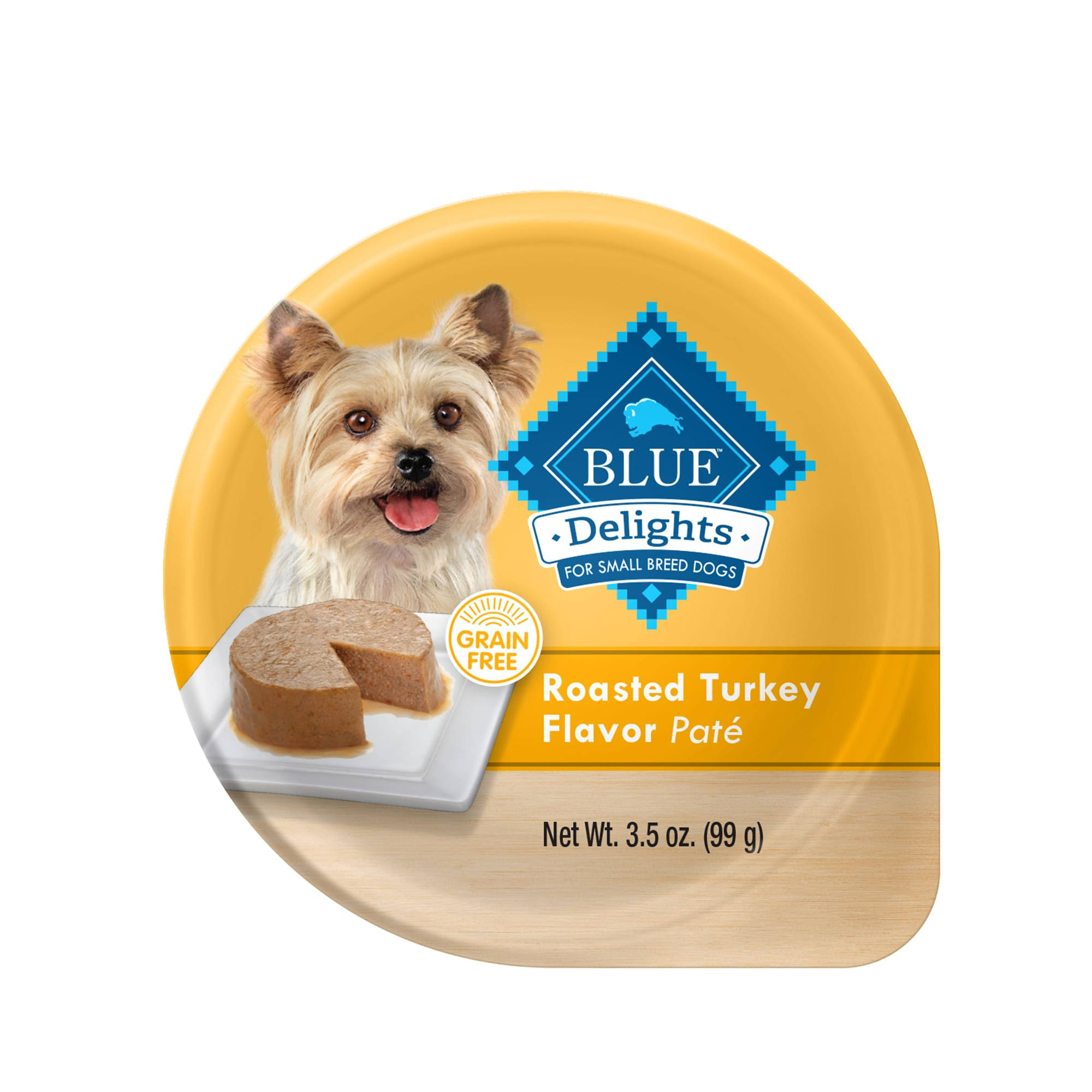 Blue Buffalo Blue Delights Food for Dogs, Roasted Turkey Flavor, Pate, for Small Breed Dogs, Grain Free - 3.5 oz