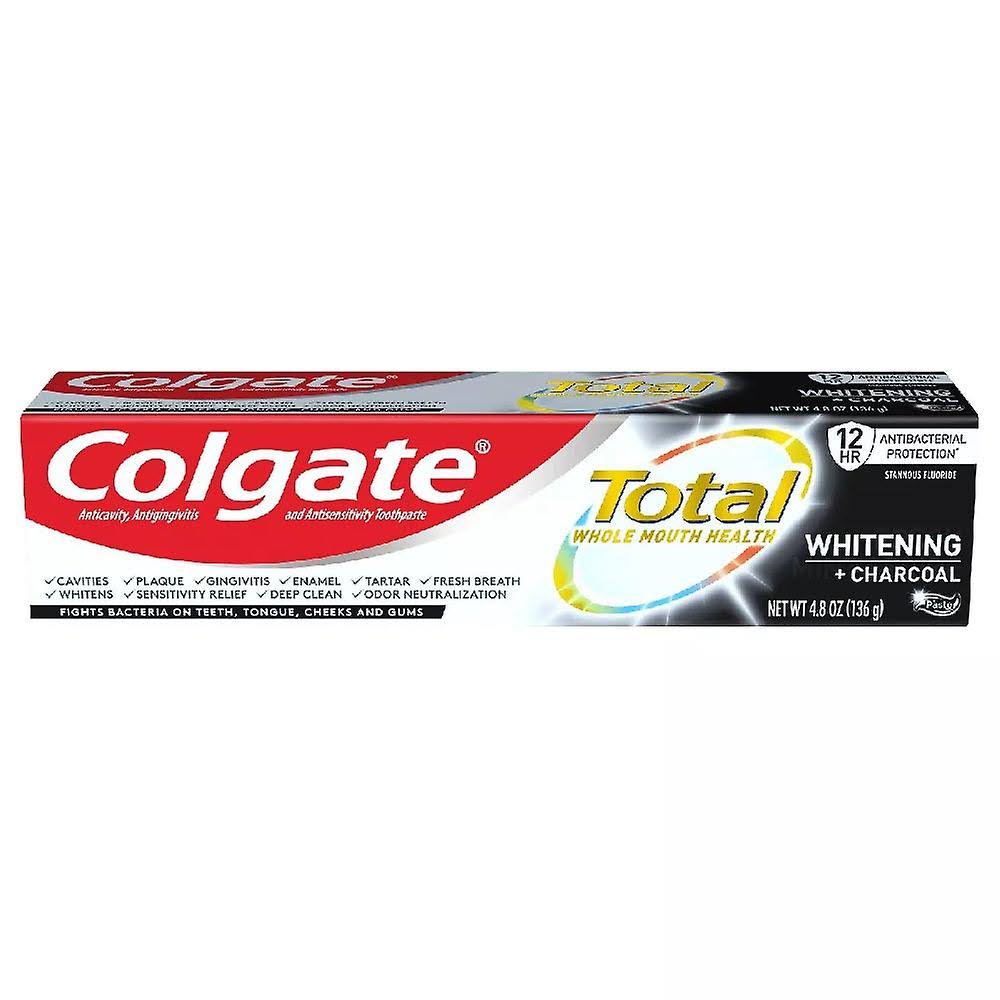 Colgate Total Whitening & Charcoal Toothpaste, Mint, 4.8 oz