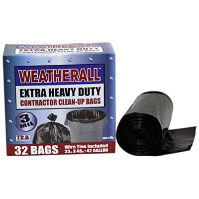 Trm Weatherall Contractors Clean Up Bags Cl32 33x48 3 Mil, 45 Gallon