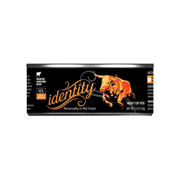Identity 95% Grass Fed Angus Beef Canned Cat Food 5.5oz 24 Case