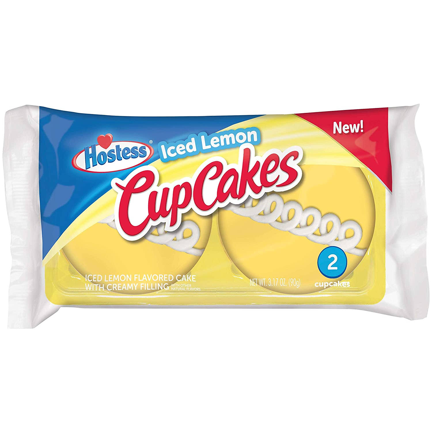 Hostess Iced Lemon Cupcakes 2-Pack, 1 x 2-Pack