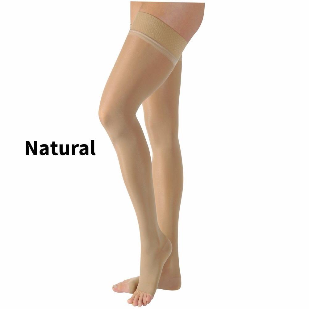 Jobst, Opaque, 20-30 mmHg, Thigh High Closed Toe-Medium- Natural-
