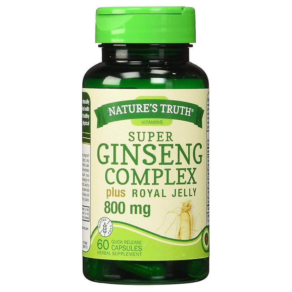 Nature's Truth Super Ginseng Complex Plus Royal Jelly 800mg Quick Release Capsules - 60ct