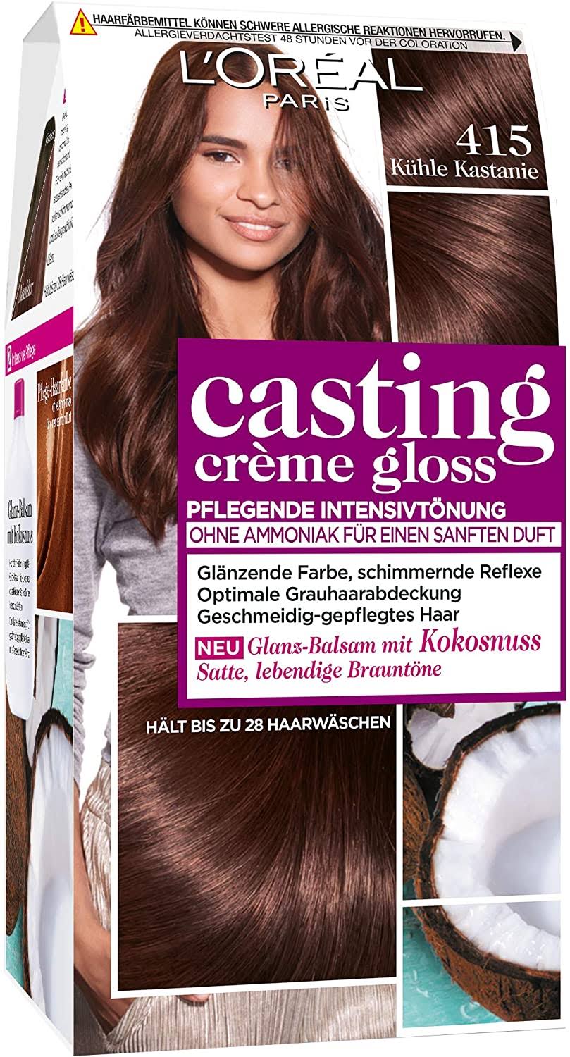 L'oreal Casting Creme Gloss Cool Brunette Semi Permanent Hair Dye - 415 Iced Brown