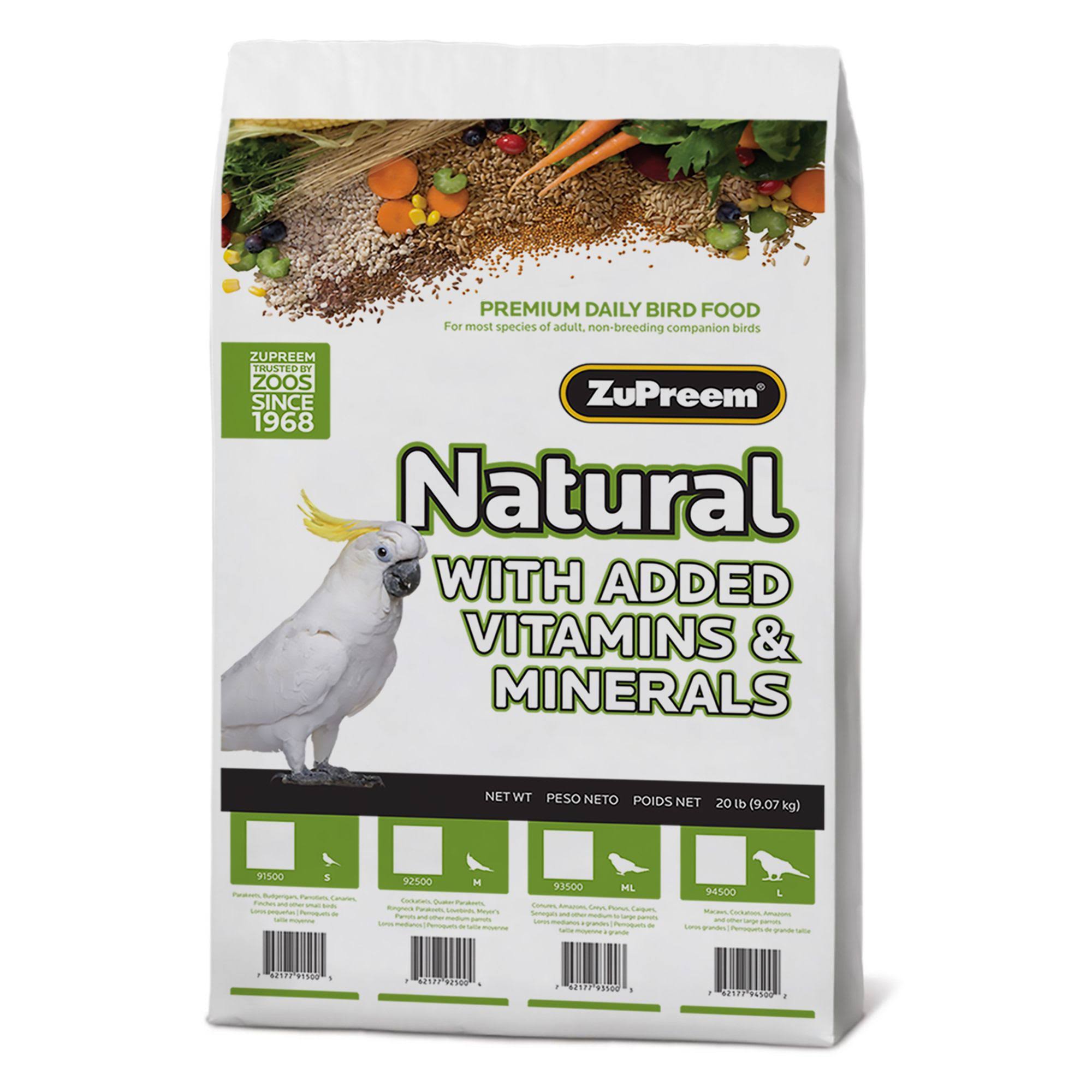 Zupreem 230356 Natural Bird Food - 20lb, Medium