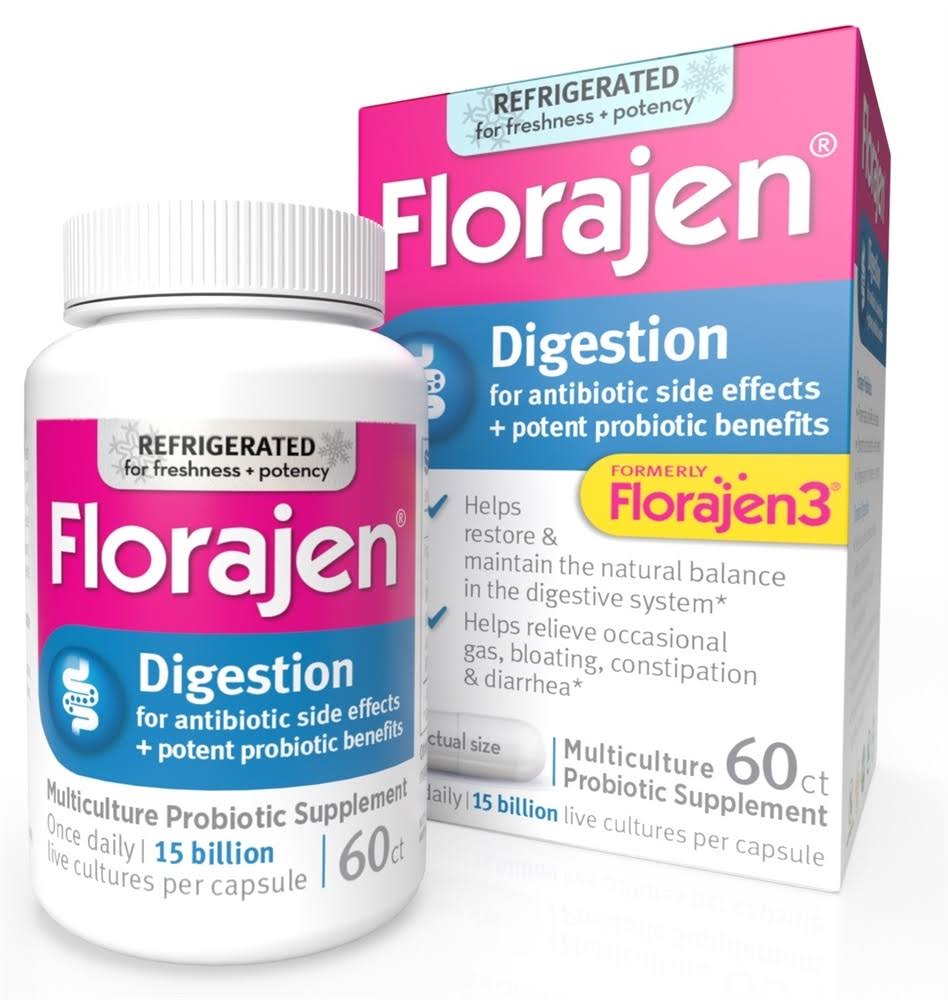 Florajen 3 Probiotic Dietary Supplement - 60 Capsules