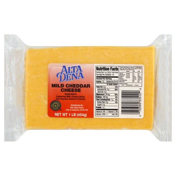 Alta Dena Cheese, Mild Cheddar - 1 lb