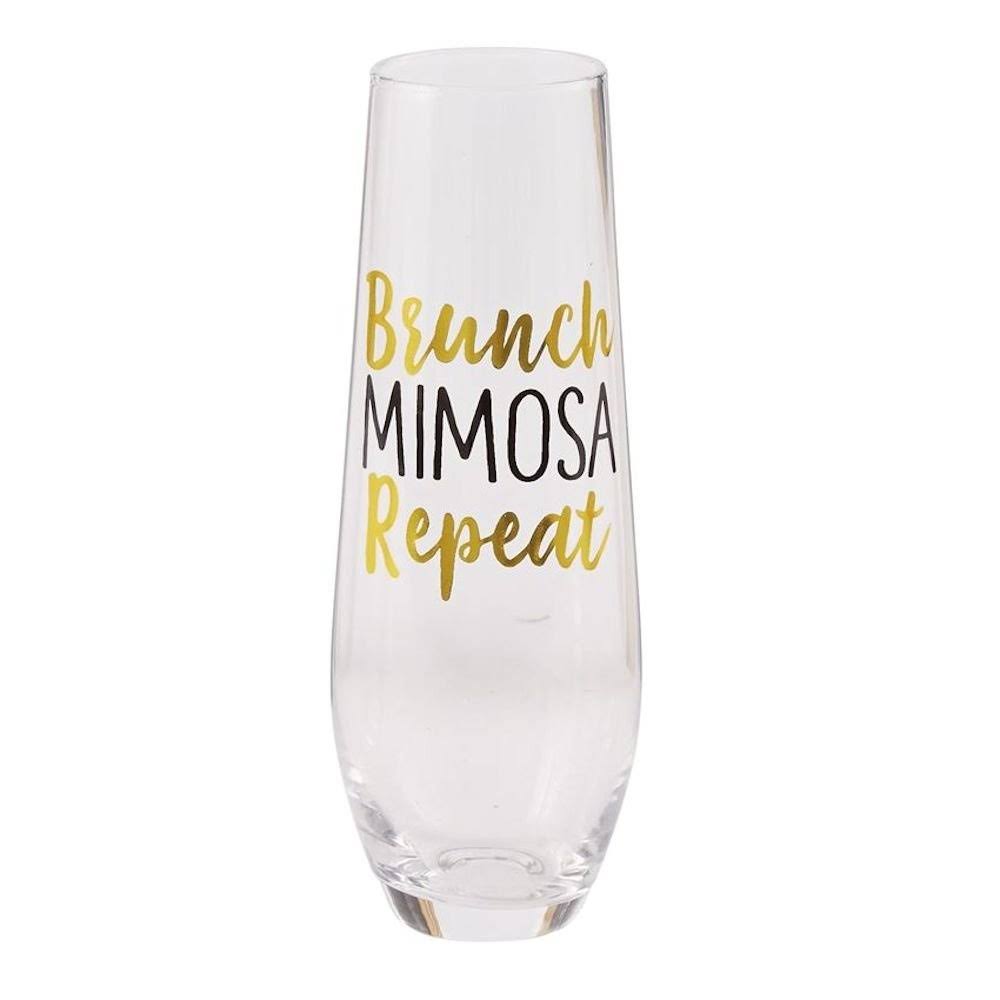 Mud Pie Champagne Glass Brunch Mimosa Repeat 270ml | Barware & Glasses | 30 Day Money Back Guarantee | Free Shipping On All Orders