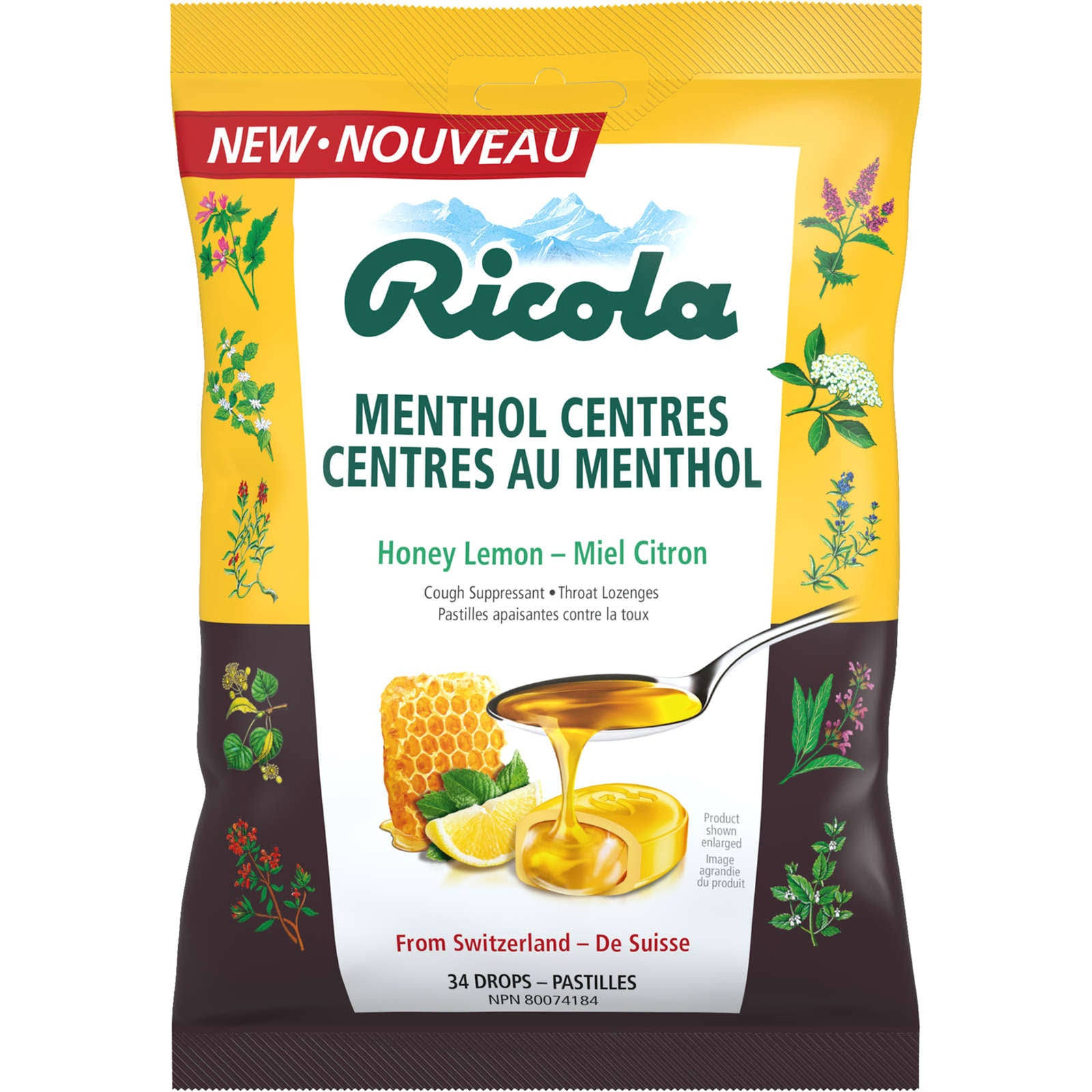 Ricola Menthol Centres - Honey Lemon