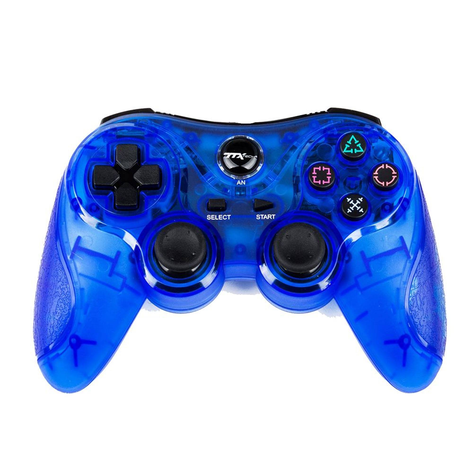 TTX Tech Sony PlayStation PS2/PS1 Wireless Controller, Blue