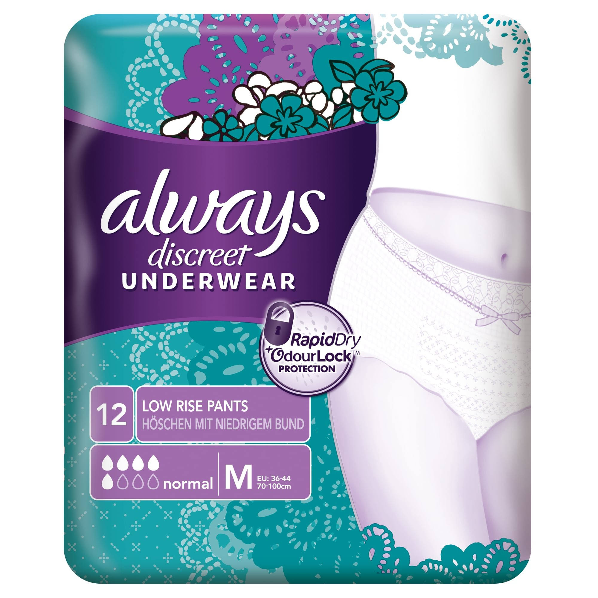Always Discreet Sensitive Bladder Incontinence Pants Underwear - Medium, 24ct