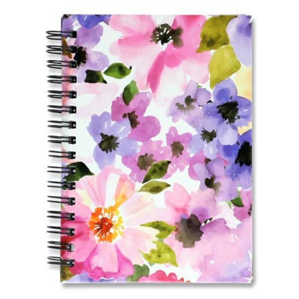 I Love Stationery A6 160pg Wiro Notebook - Watercolour Flowers