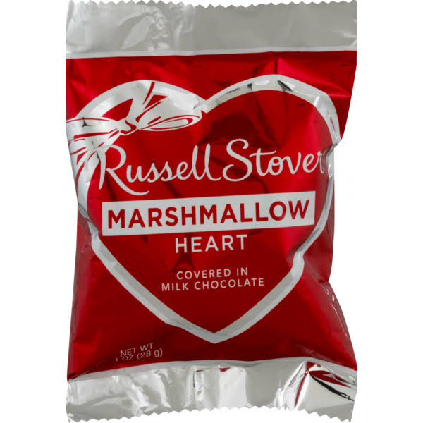 Russell Stover Marshmallow Heart In Milk Chocolate - 18pk