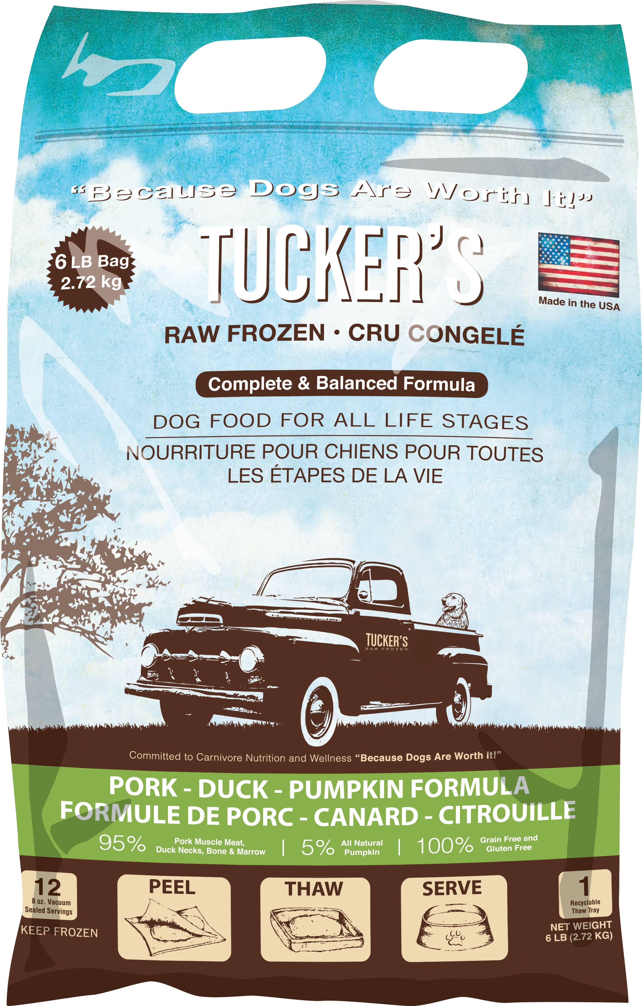 Tucker's Duck & Pumpkin Raw Frozen Dog Food 6lb