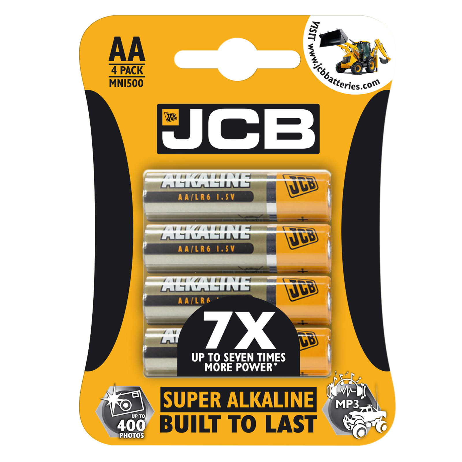 JCB Super Alkaline AA Batteries 4-Pack