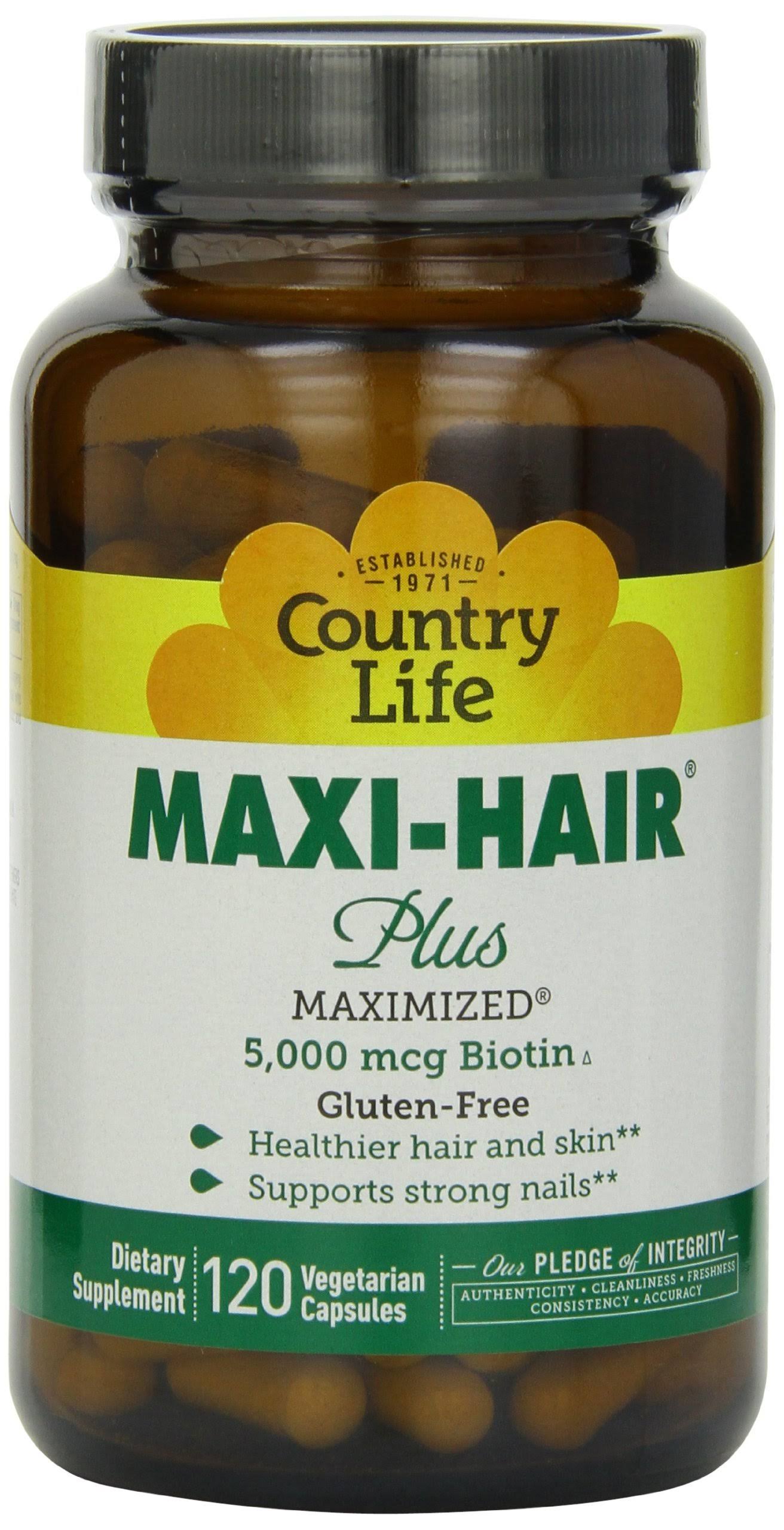 Country Life Maxi Hair Plus 5000mcg Biotin - 120 vegetables caps