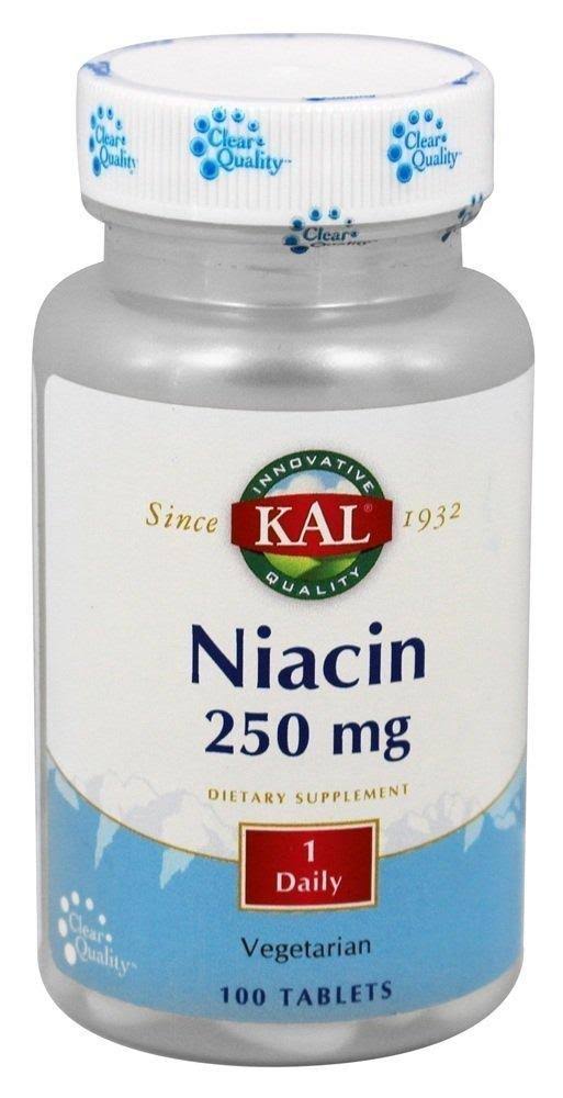 Kal Niacin Dietary Supplement - 100 Tablets, 250mg