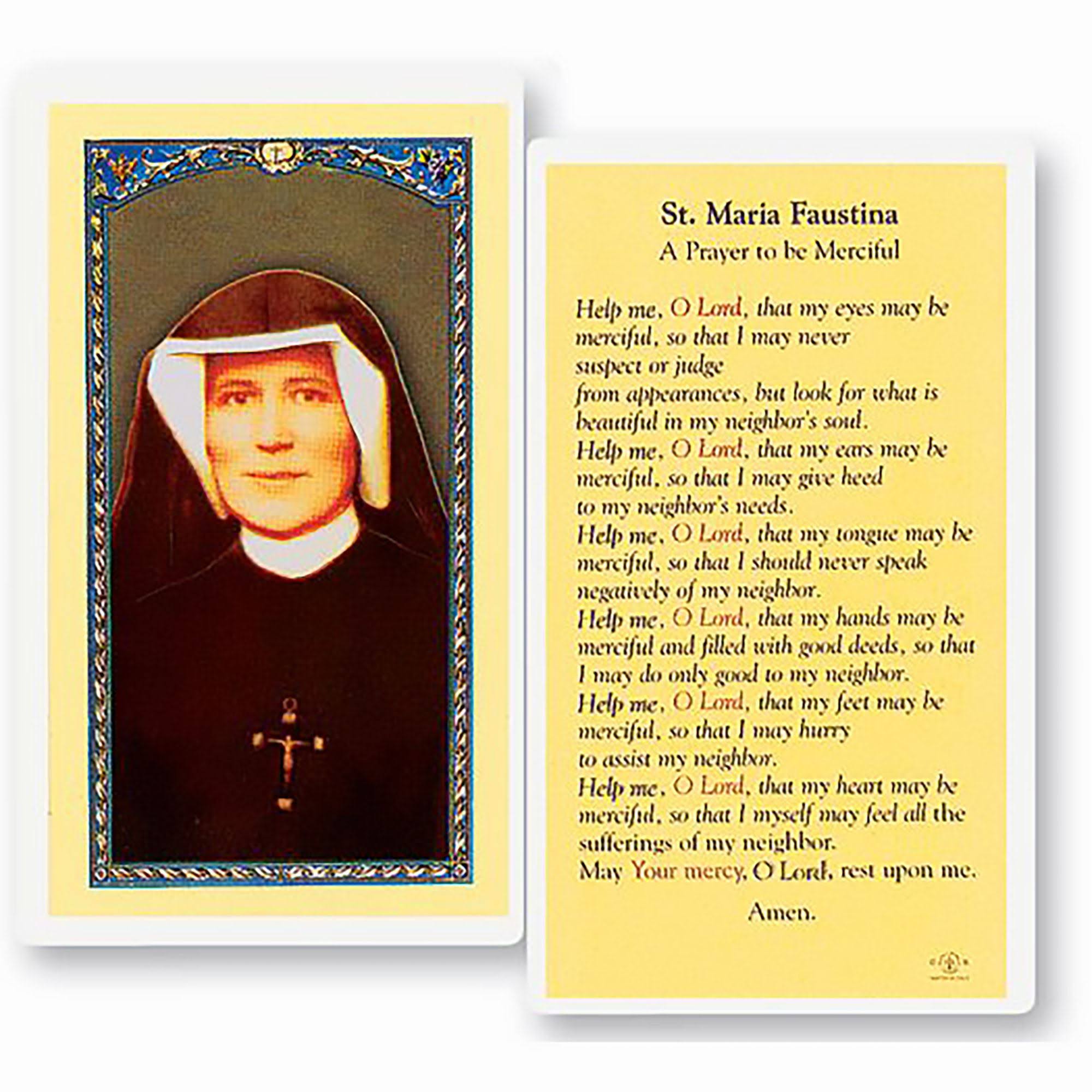 EWTN - Laminated Holy Card - St. Maria Faustina