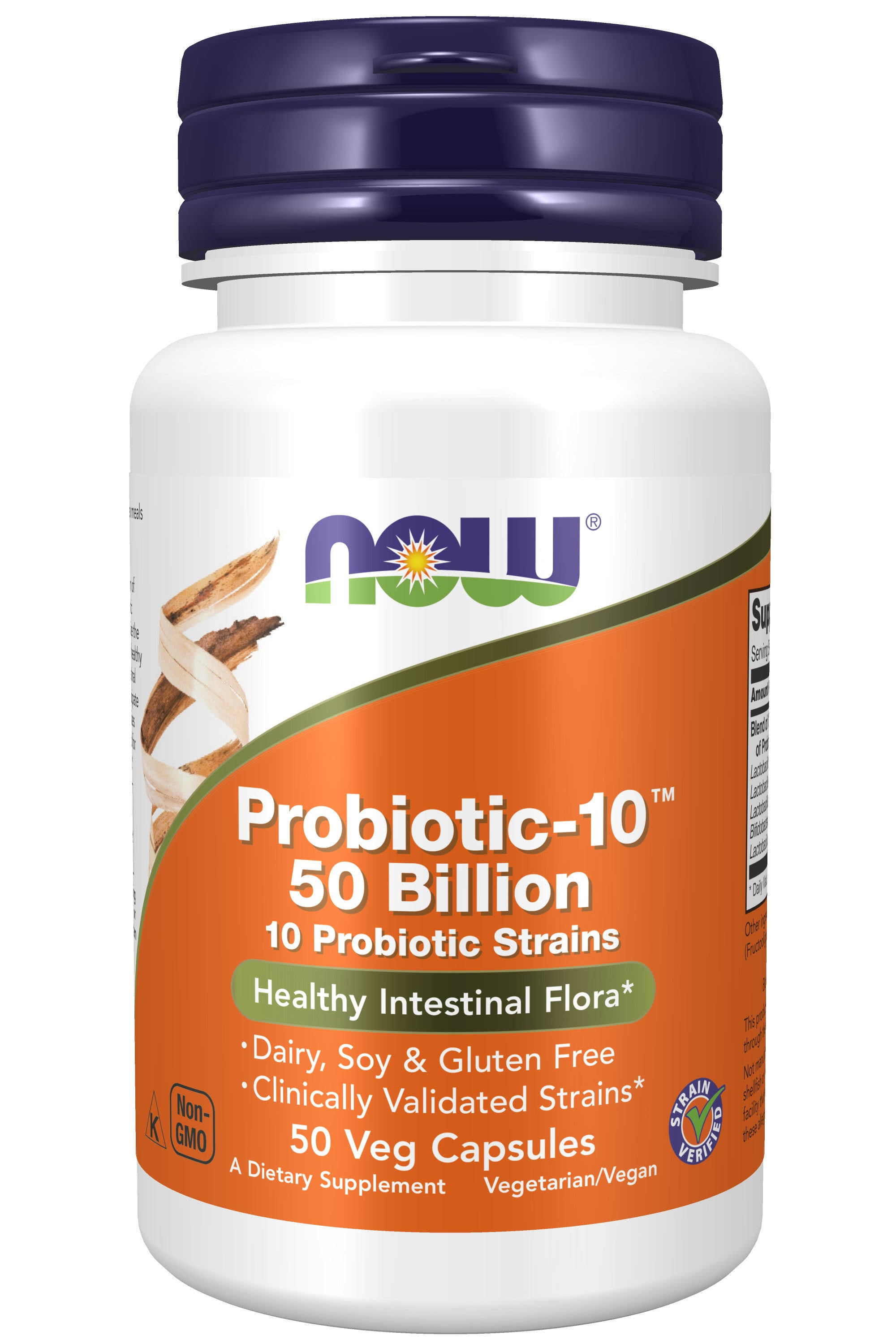 NOW Foods Probiotic-10 50 Billion Dietary Supplement - 50 Vegetable Capsules