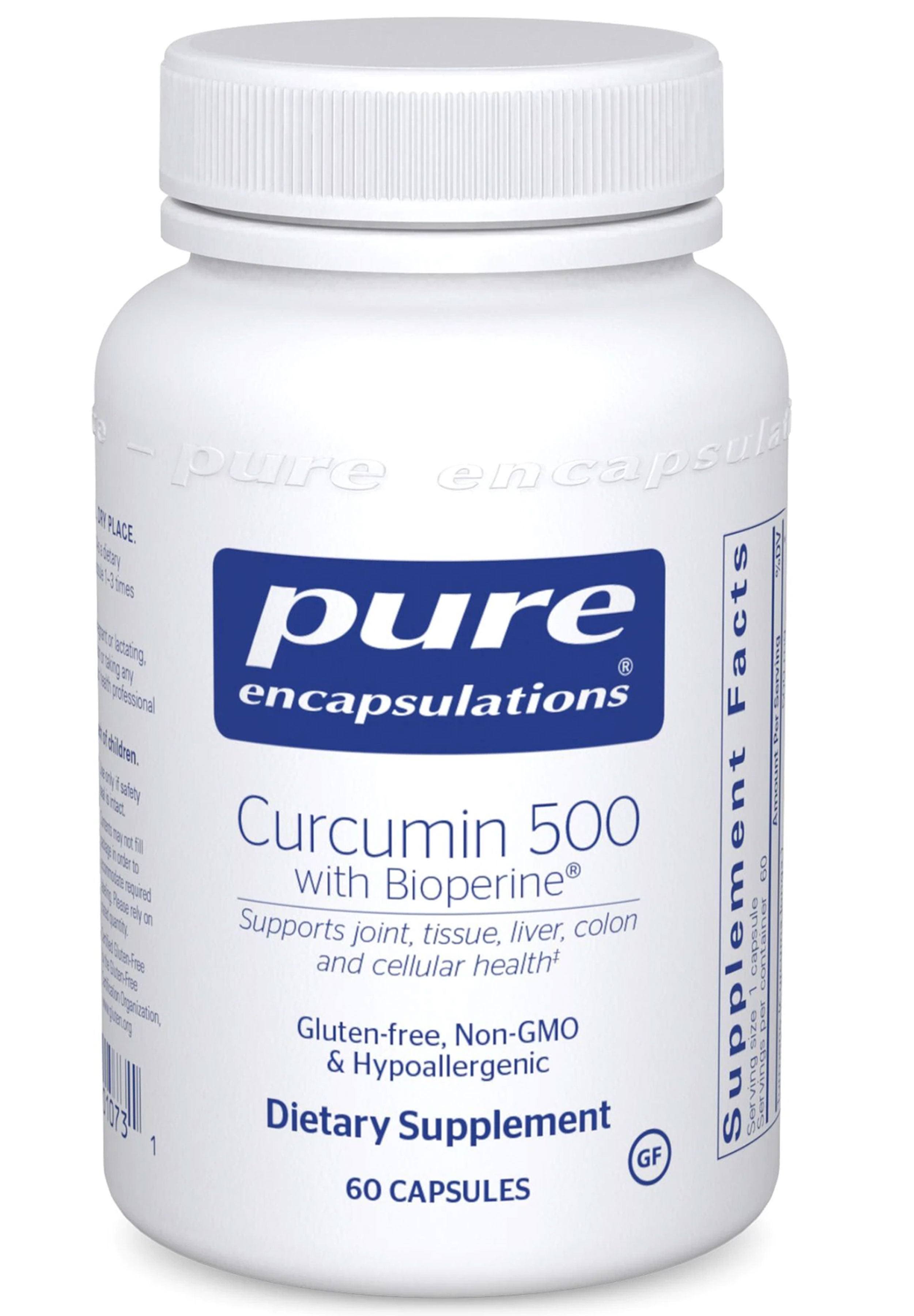 Pure Encapsulations Curcumin 500 Dieatary Supplement - with Bioperine, 60 Capsules