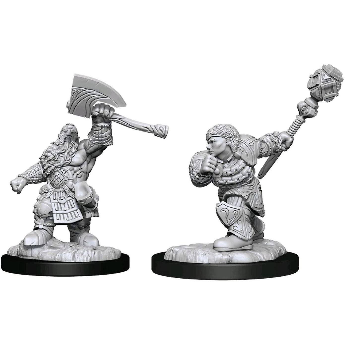 Magic The Gathering Unpainted Miniatures Dwarf Fighter & Dwarf Cleric