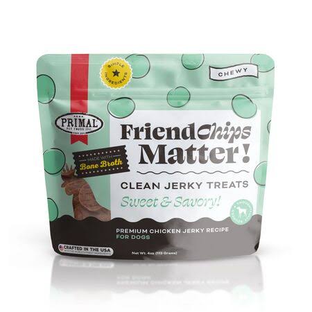 Primal Friendchips Matter Clean Jerky Treats 4oz, Chicken