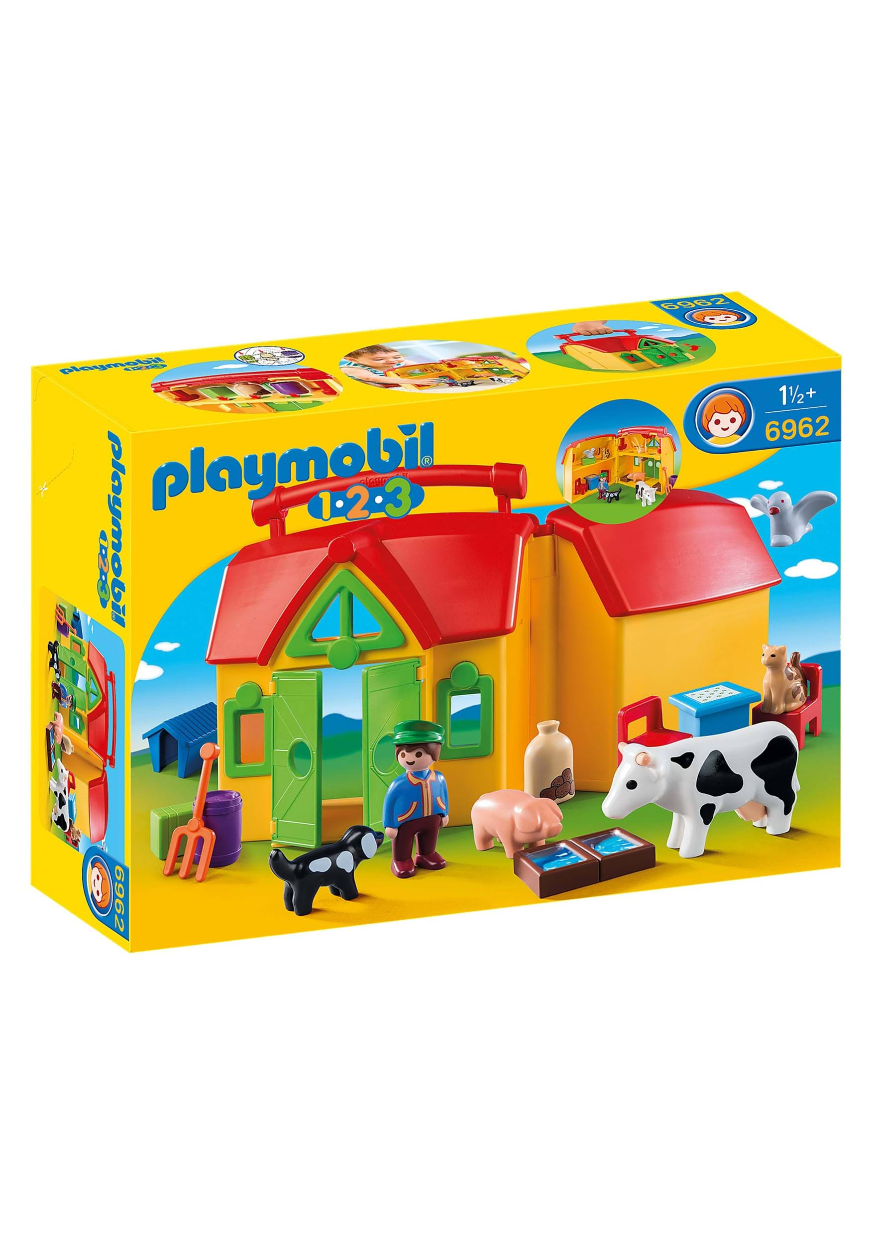 Playmobil 1.2.3 My Take Along Farm Toy Set