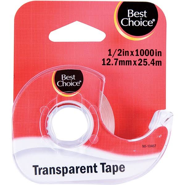 Best Choice Transparent Tape, 1/2" x 1100"