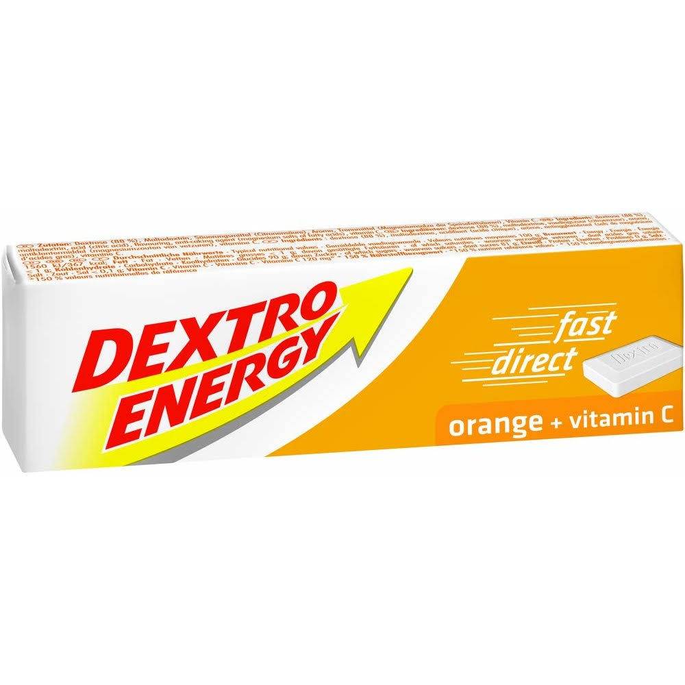 Dextro Energy Orange Glucose Tablets with Vitamin C, 47