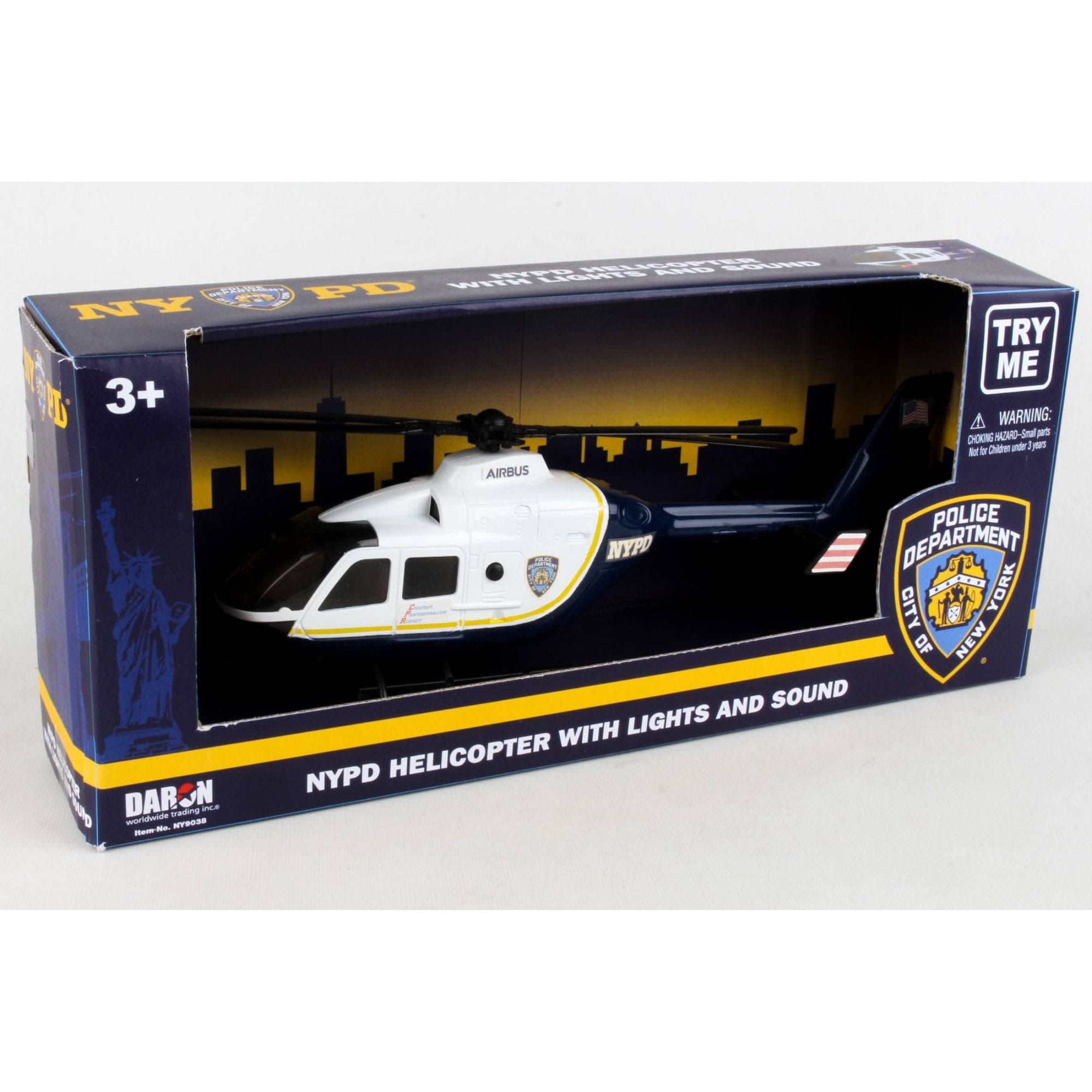 Daron NYPD Sky Patrol Airbus Helicopter w/ Lights & Sounds 1/32