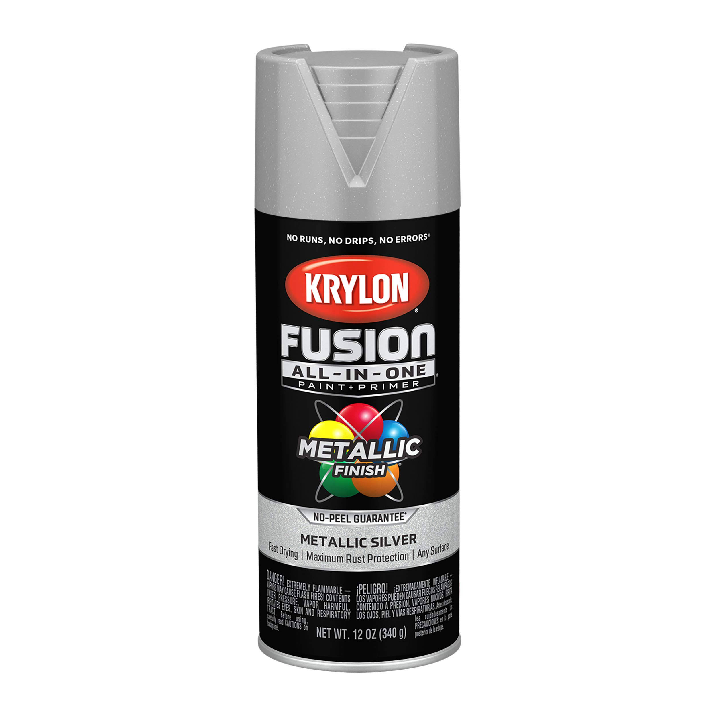 Krylon K02773007 Fusion All-In-One Spray Paint for Indoor/Outdoor Use, Metallic Silver