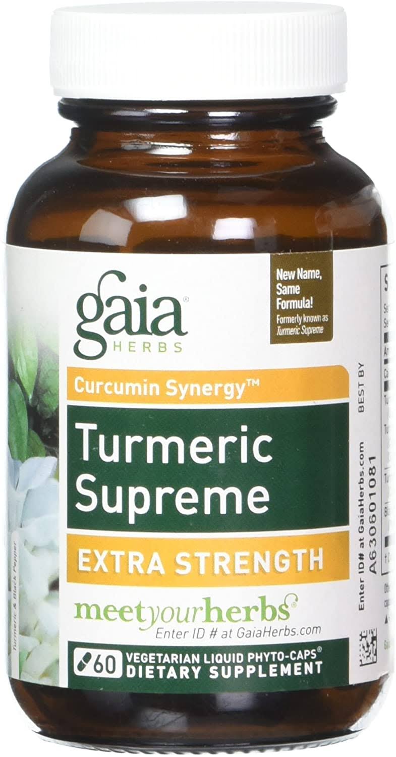 Gaia Herbs Turmeric Supreme Dietary Supplement - Extra Strength, 60 Capsules