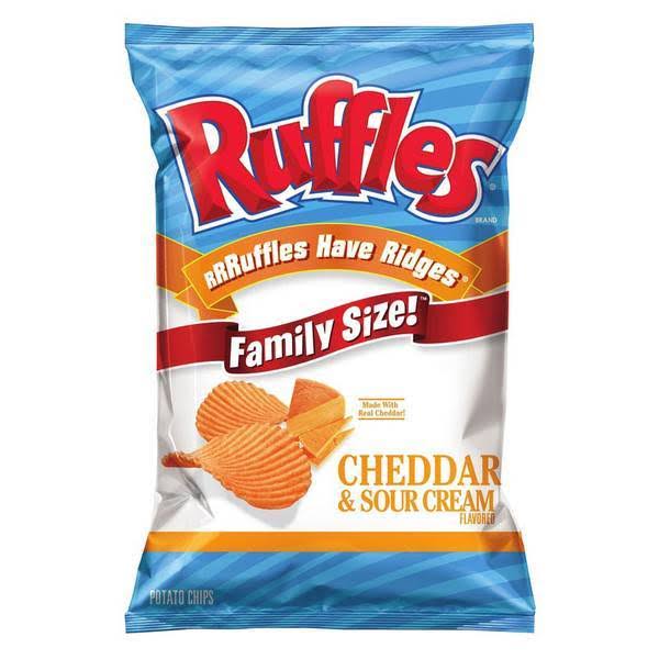 Ruffles Potato Chips, Cheddar & Sour Cream Flavored - 8 oz