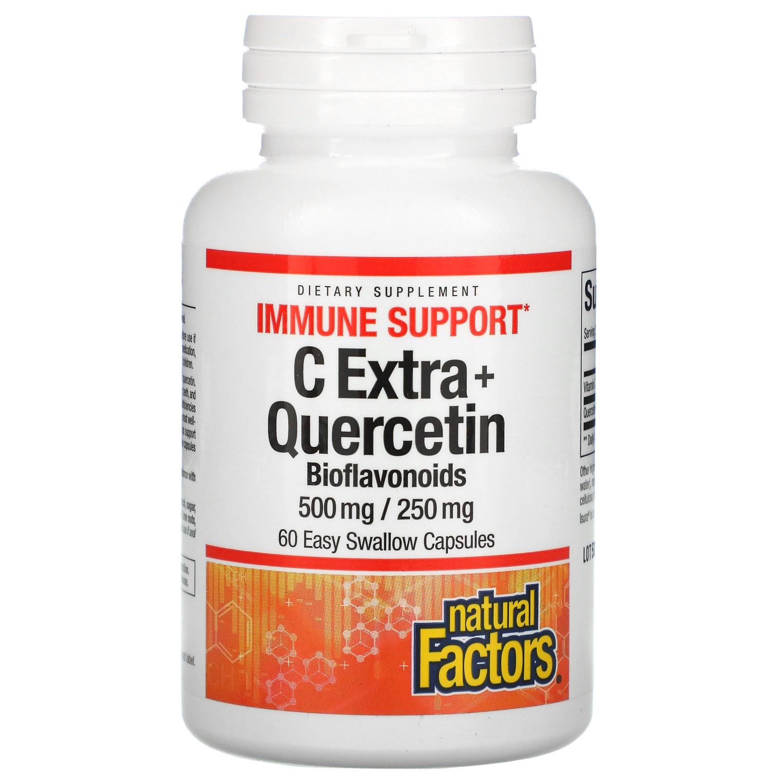 Natural Factors C Extra + Quercetin 60 Easy Swallow Capsules