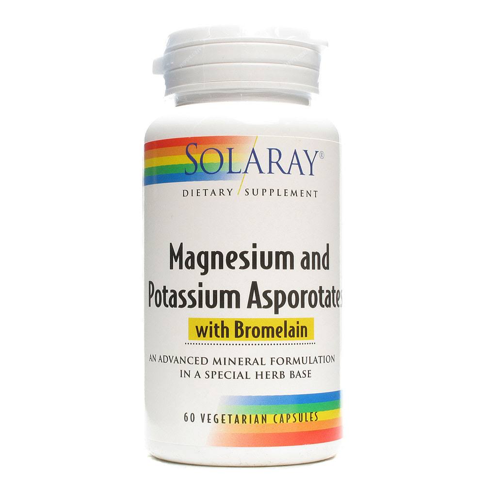 Solaray Magnesium, Potassium Asporotates & Bromelain Supplement - 60 Capsules