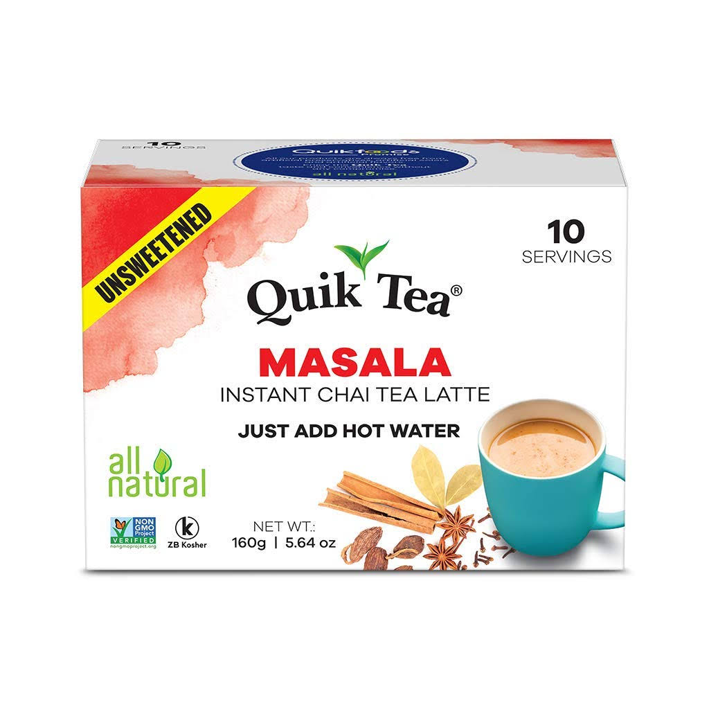 Quik Tea Masala Chai Tea - Unsweetened, 10pcs