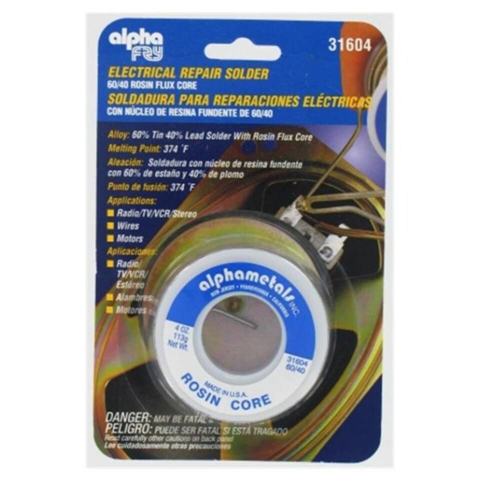 Alpha Fry AT-31604 60-40 Electrical Rosin Core Solder - 4oz