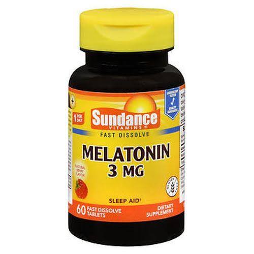 Sundance Vitamins Melatonin 3 mg Natural Berry Flavor - 60 Tablets