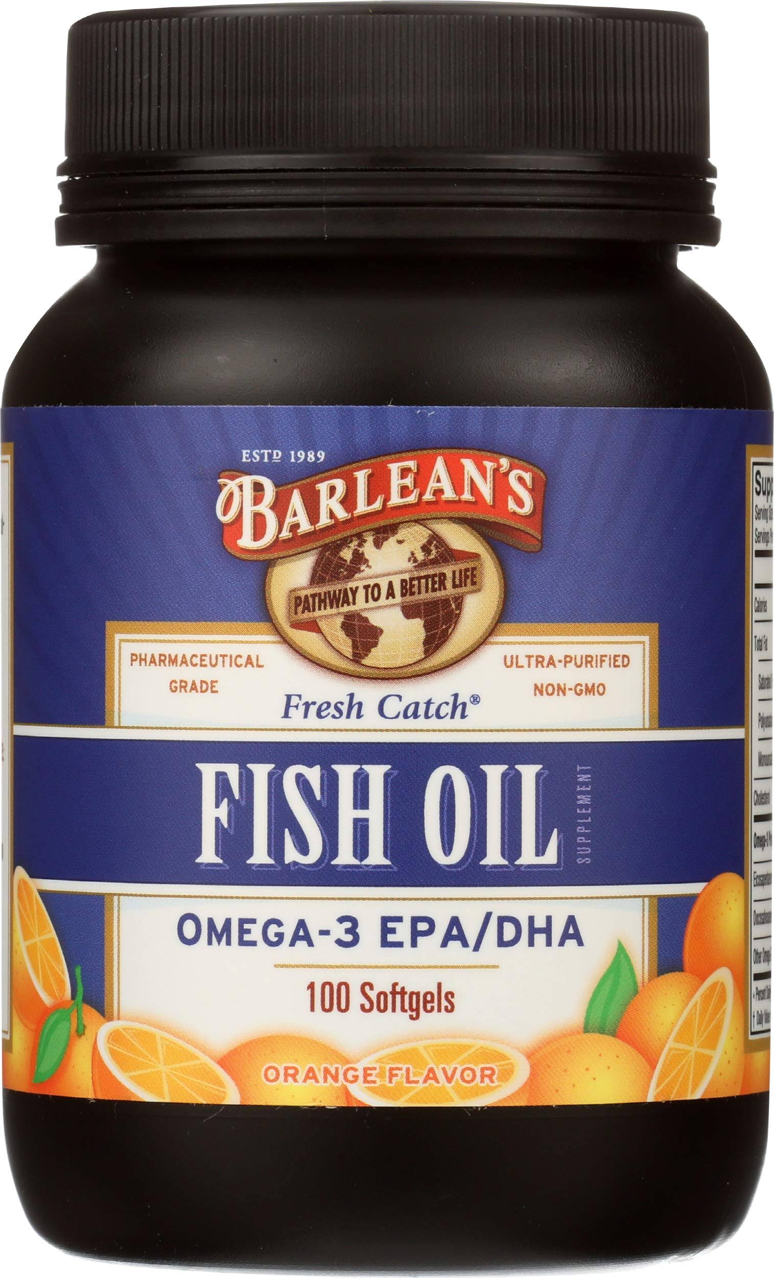Barleans Fresh Catch Fish Oil, Softgels, Orange Flavor - 100 softgels