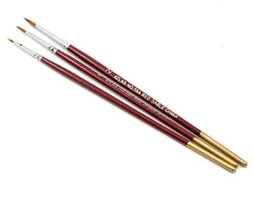 Atlas Brush 58A Red Sable Brush Set - 5/0-0-2, 3pc