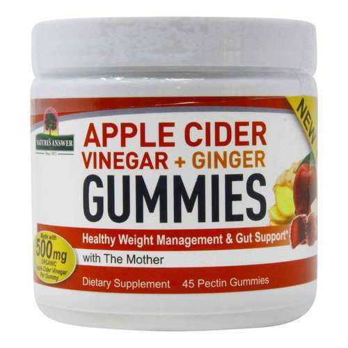 Nature's Answer Apple Cider Vinegar Ginger Gummies - 45 Pectin Gummies