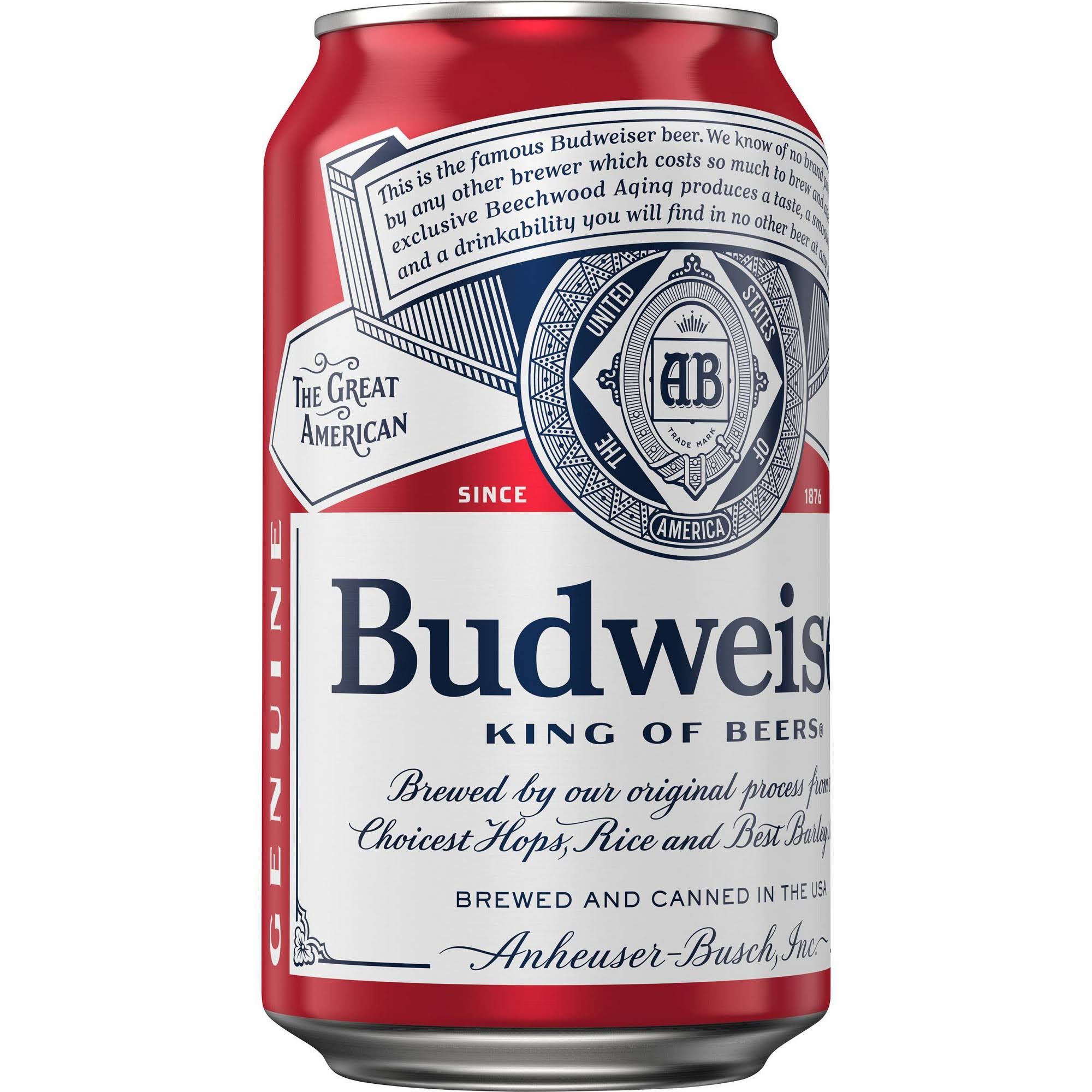 Budweiser Beer - 6 pack, 12 fl oz cans
