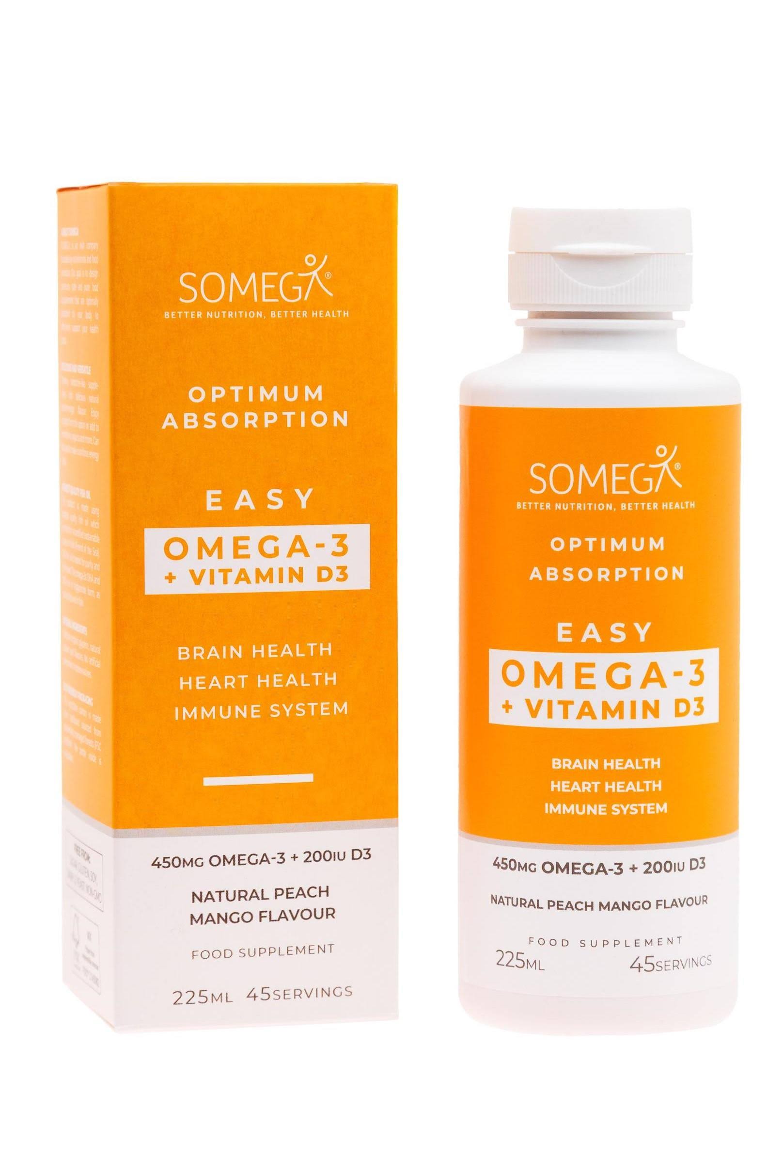 Easy Omega-3 + Vitamin D3 | Peach Mango | 225ml | SOMEGA