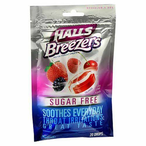 Halls Breezers Throat Drops - Cool Berry, 20 Drops